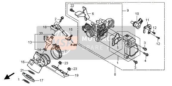 17119GFC770, Isolator, Inlaatpijp, Honda, 1